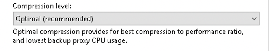 Veeam compression level Optimal feedback
