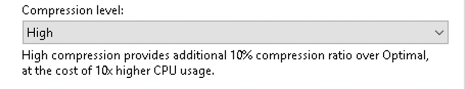 Veeam compression level High feedback